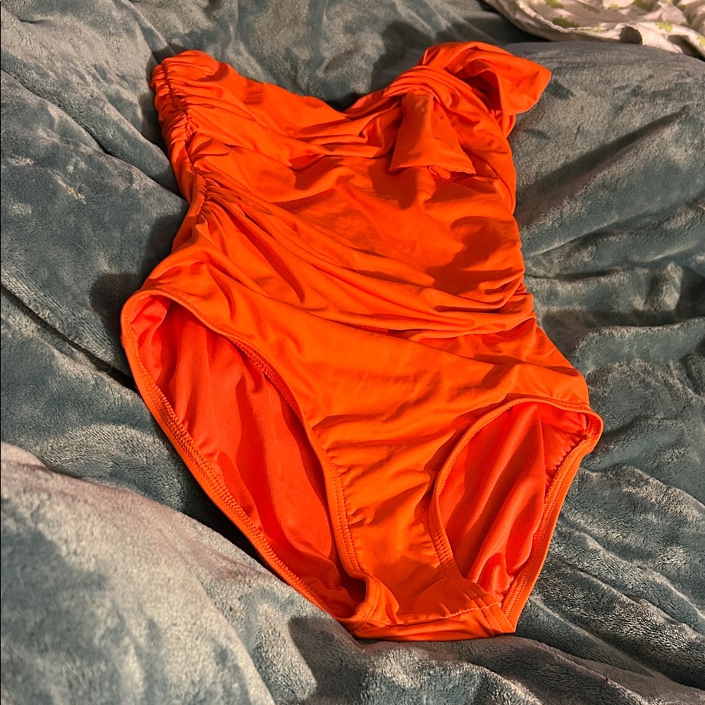Carmen Marc Valvo Orange One Piece Swimsuit size 10